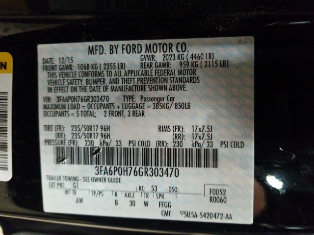 Photo 9 VIN: 3FA6P0H76GR303470 - FORD FUSION SE 