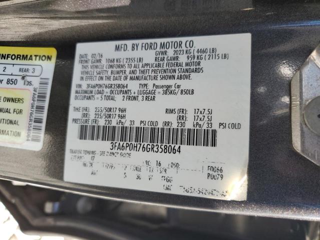 Photo 11 VIN: 3FA6P0H76GR358064 - FORD FUSION SE 