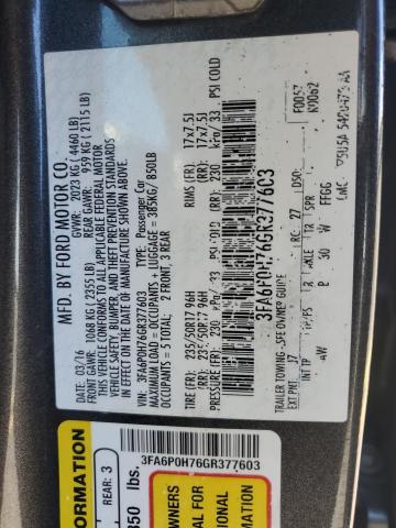 Photo 11 VIN: 3FA6P0H76GR377603 - FORD FUSION SE 