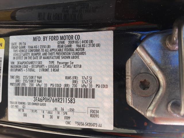 Photo 9 VIN: 3FA6P0H76HR211583 - FORD FUSION 