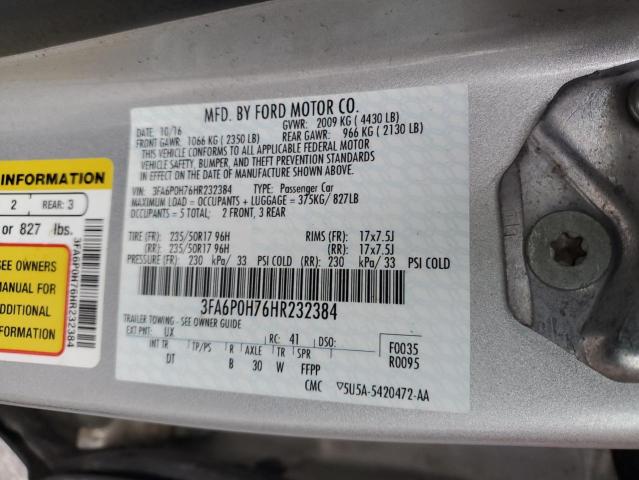 Photo 11 VIN: 3FA6P0H76HR232384 - FORD FUSION 