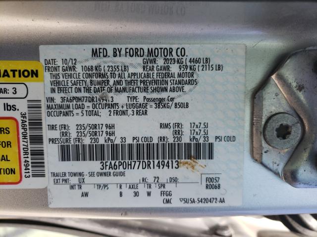 Photo 9 VIN: 3FA6P0H77DR149413 - FORD FUSION SE 