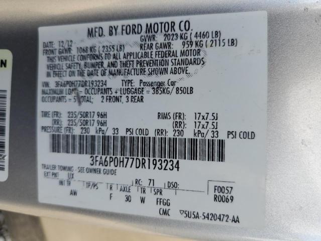 Photo 11 VIN: 3FA6P0H77DR193234 - FORD FUSION SE 