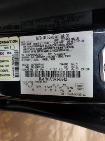 Photo 9 VIN: 3FA6P0H77DR240343 - FORD FUSION SE 