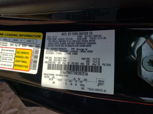 Photo 9 VIN: 3FA6P0H77DR283256 - FORD FUSION SE 