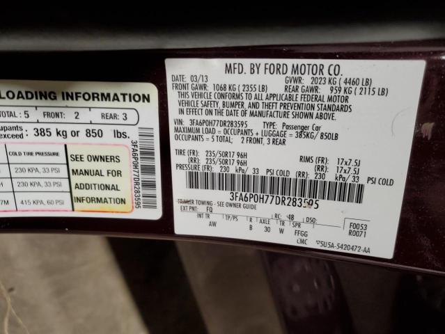 Photo 11 VIN: 3FA6P0H77DR283595 - FORD FUSION 