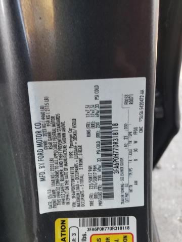 Photo 9 VIN: 3FA6P0H77DR318118 - FORD FUSION SE 