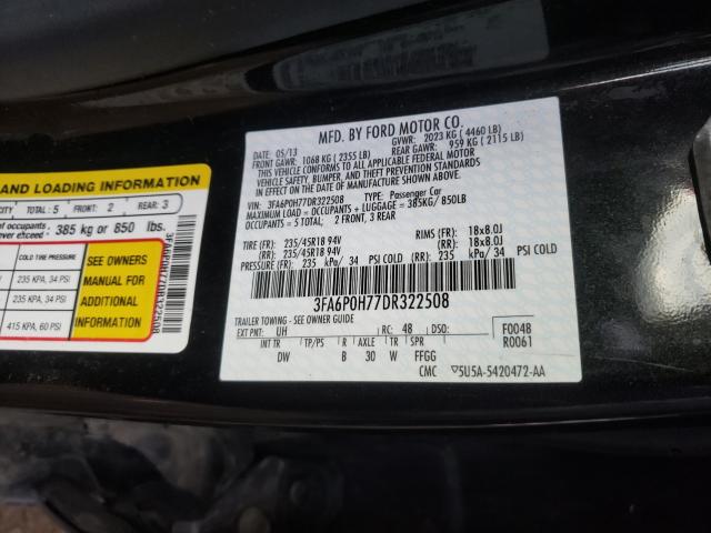 Photo 9 VIN: 3FA6P0H77DR322508 - FORD FUSION SE 