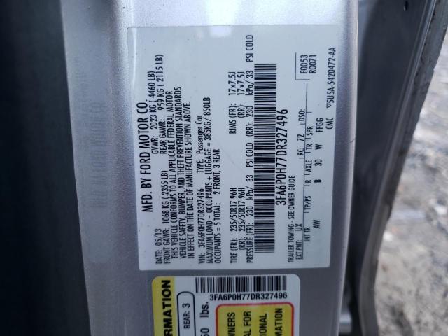 Photo 12 VIN: 3FA6P0H77DR327496 - FORD FUSION 