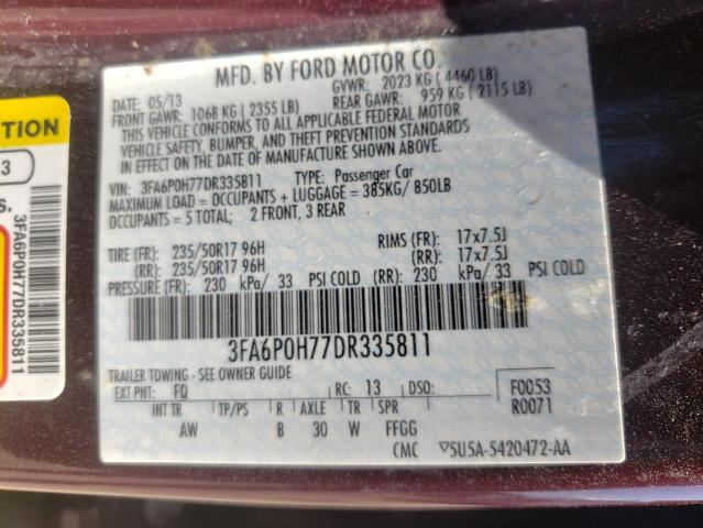 Photo 9 VIN: 3FA6P0H77DR335811 - FORD FUSION SE 