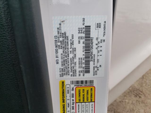 Photo 9 VIN: 3FA6P0H77DR340992 - FORD FUSION 