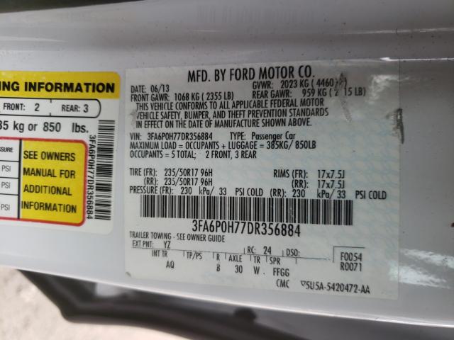 Photo 9 VIN: 3FA6P0H77DR356884 - FORD FUSION 