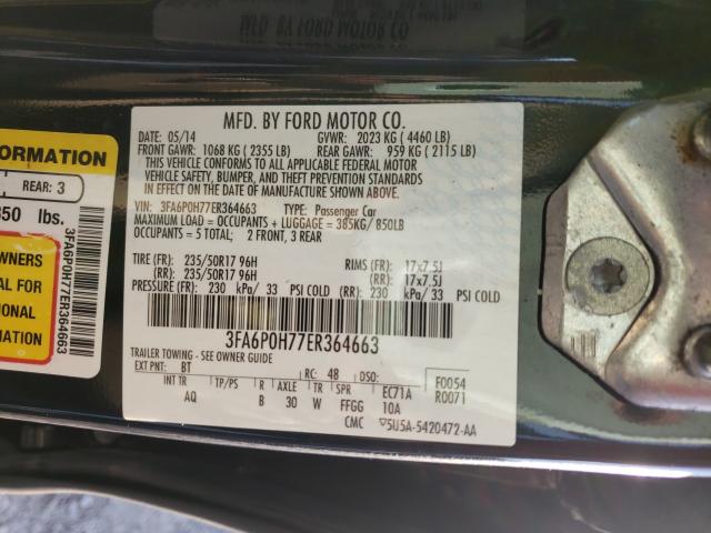 Photo 9 VIN: 3FA6P0H77ER364663 - FORD FUSION 