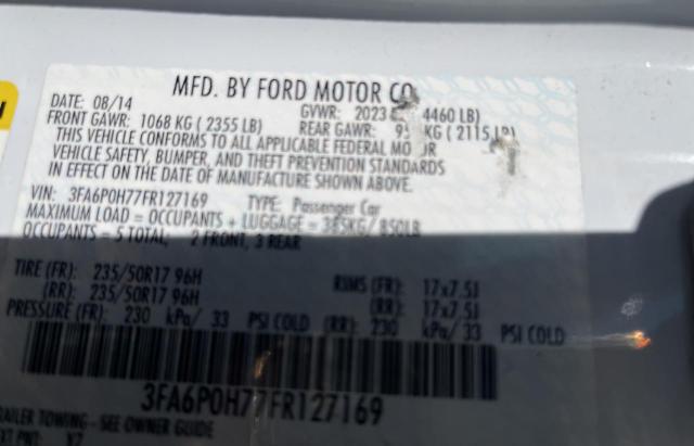 Photo 9 VIN: 3FA6P0H77FR127169 - FORD FUSION SE 