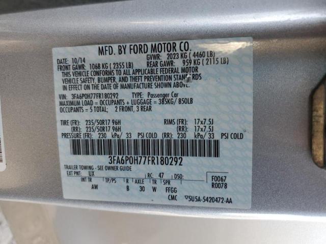 Photo 11 VIN: 3FA6P0H77FR180292 - FORD FUSION SE 