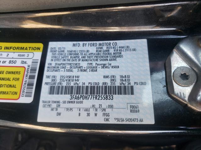 Photo 9 VIN: 3FA6P0H77FR255833 - FORD FUSION SE 