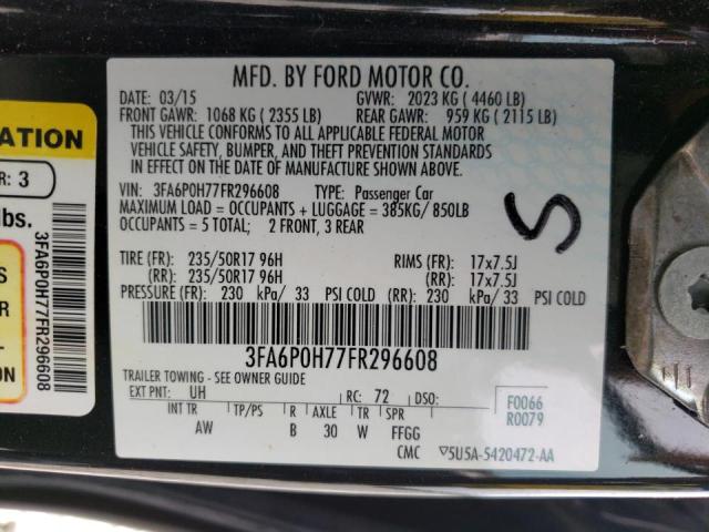 Photo 9 VIN: 3FA6P0H77FR296608 - FORD FUSION SE 