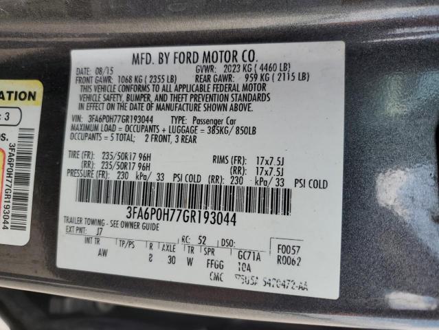 Photo 11 VIN: 3FA6P0H77GR193044 - FORD FUSION SE 