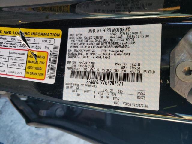 Photo 9 VIN: 3FA6P0H77GR287571 - FORD FUSION SE 