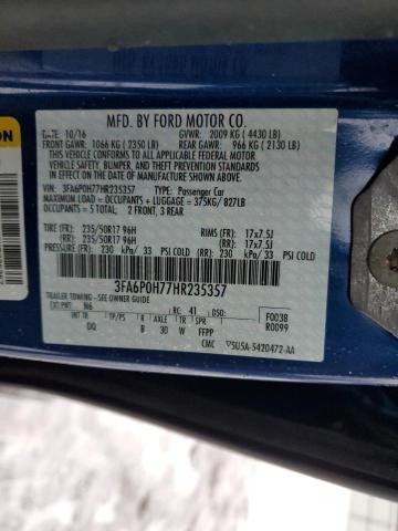 Photo 12 VIN: 3FA6P0H77HR235357 - FORD FUSION 