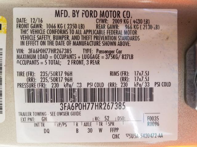 Photo 9 VIN: 3FA6P0H77HR267385 - FORD FUSION SE 