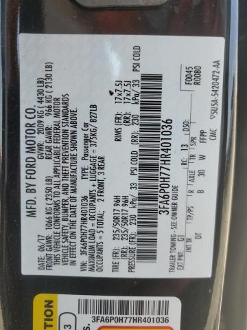 Photo 11 VIN: 3FA6P0H77HR401036 - FORD FUSION SE 