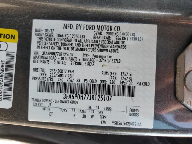 Photo 11 VIN: 3FA6P0H77JR125107 - FORD FUSION 