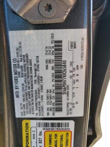 Photo 11 VIN: 3FA6P0H77KR265840 - FORD FUSION 