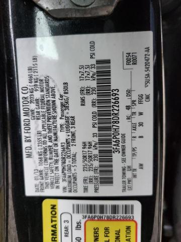 Photo 11 VIN: 3FA6P0H78DR226693 - FORD FUSION 