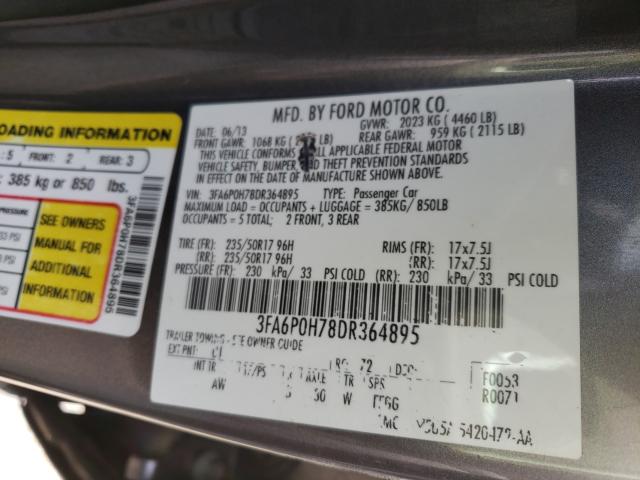 Photo 9 VIN: 3FA6P0H78DR364895 - FORD FUSION SE 