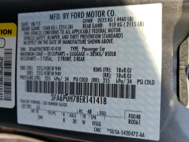 Photo 9 VIN: 3FA6P0H78ER141418 - FORD FUSION SE 