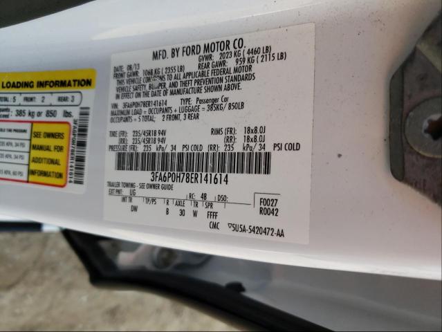 Photo 9 VIN: 3FA6P0H78ER141614 - FORD FUSION SE 