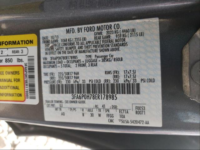 Photo 9 VIN: 3FA6P0H78ER178985 - FORD FUSION SE 