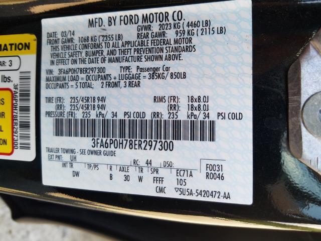 Photo 9 VIN: 3FA6P0H78ER297300 - FORD FUSION SE 