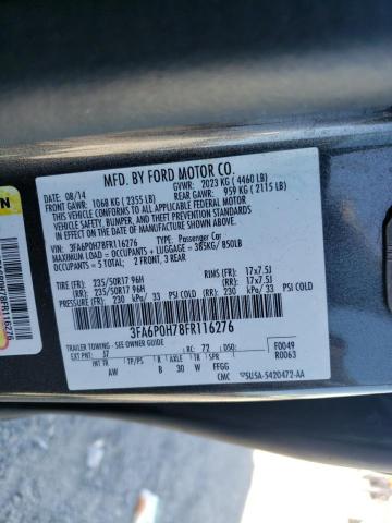 Photo 9 VIN: 3FA6P0H78FR116276 - FORD FUSION SE 