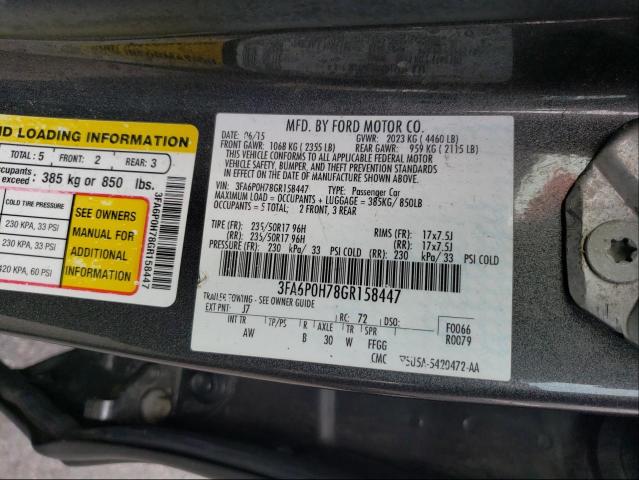 Photo 9 VIN: 3FA6P0H78GR158447 - FORD FUSION SE 