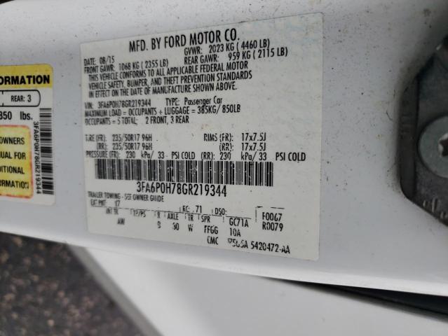 Photo 11 VIN: 3FA6P0H78GR219344 - FORD FUSION SE 