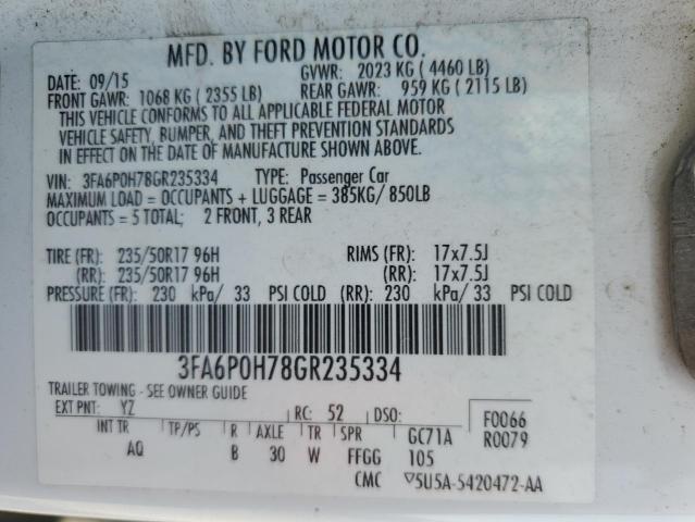 Photo 11 VIN: 3FA6P0H78GR235334 - FORD FUSION SE 