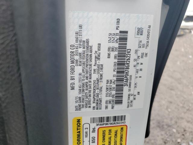 Photo 12 VIN: 3FA6P0H78GR262243 - FORD FUSION SE 