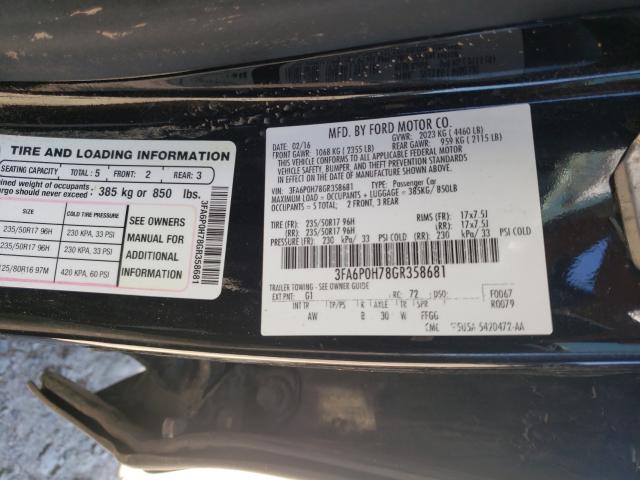 Photo 9 VIN: 3FA6P0H78GR358681 - FORD FUSION SE 