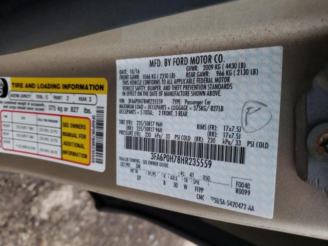 Photo 11 VIN: 3FA6P0H78HR235559 - FORD FUSION SE 