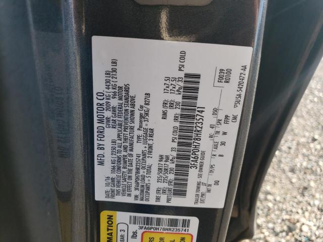 Photo 11 VIN: 3FA6P0H78HR235741 - FORD FUSION SE 