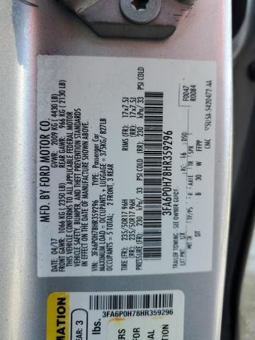 Photo 11 VIN: 3FA6P0H78HR359296 - FORD FUSION SE 