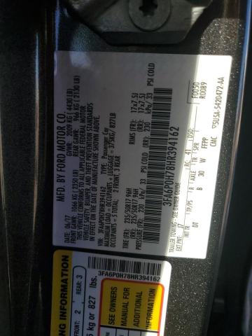 Photo 11 VIN: 3FA6P0H78HR394162 - FORD FUSION SE 