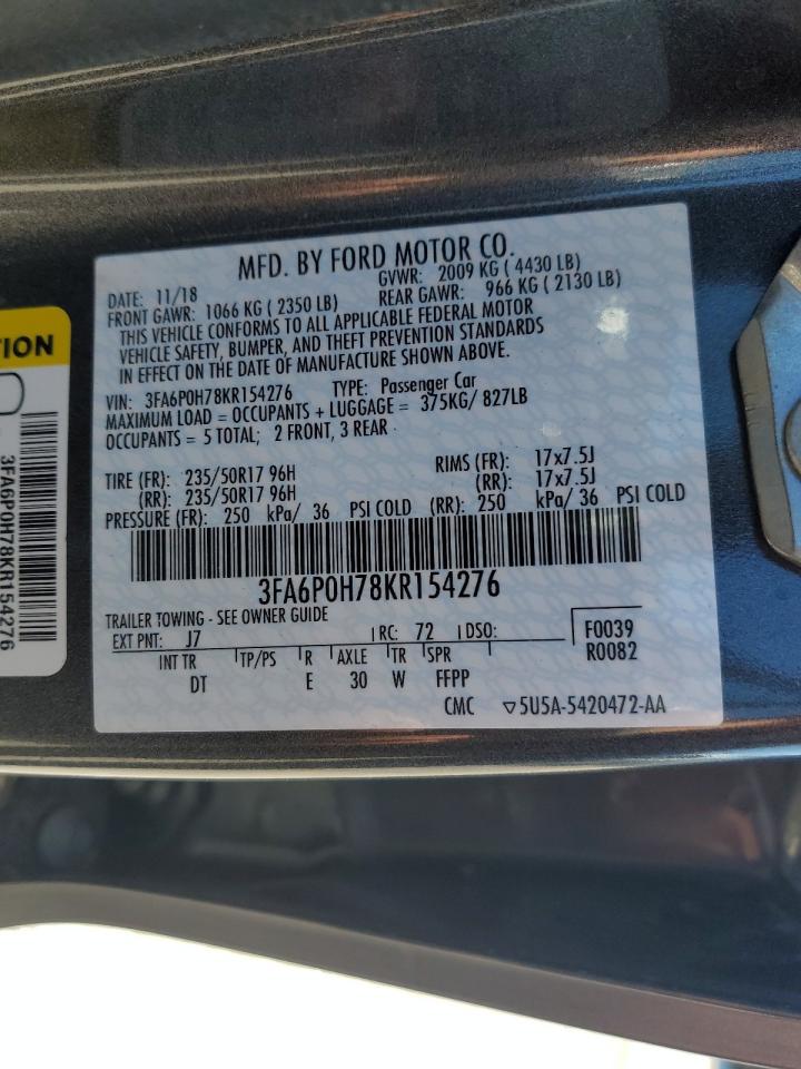 Photo 11 VIN: 3FA6P0H78KR154276 - FORD FUSION 