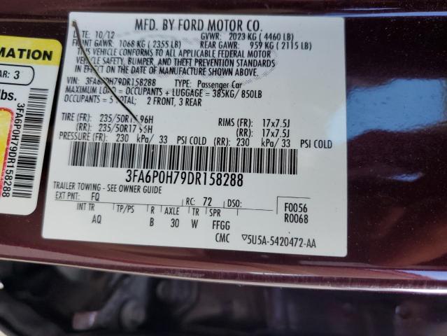 Photo 12 VIN: 3FA6P0H79DR158288 - FORD FUSION 