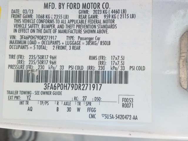 Photo 9 VIN: 3FA6P0H79DR271917 - FORD FUSION SE 