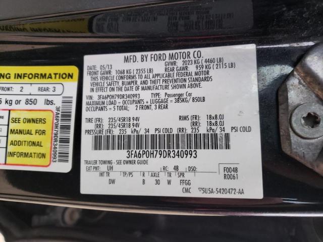 Photo 9 VIN: 3FA6P0H79DR340993 - FORD FUSION SE 