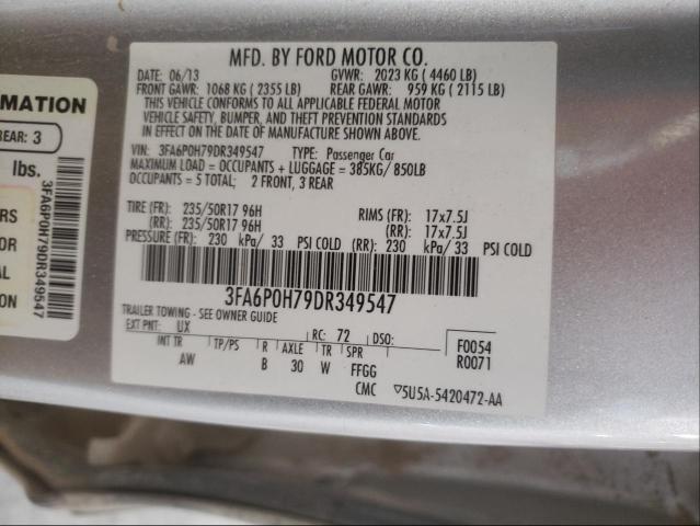 Photo 9 VIN: 3FA6P0H79DR349547 - FORD FUSION SE 