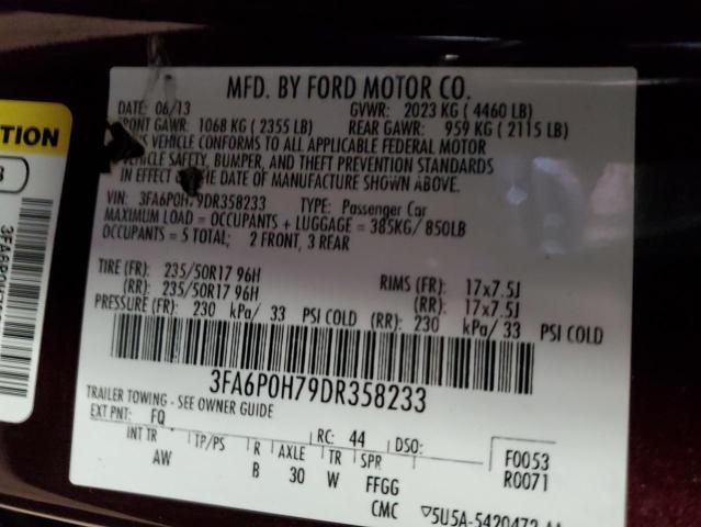 Photo 9 VIN: 3FA6P0H79DR358233 - FORD FUSION SE 